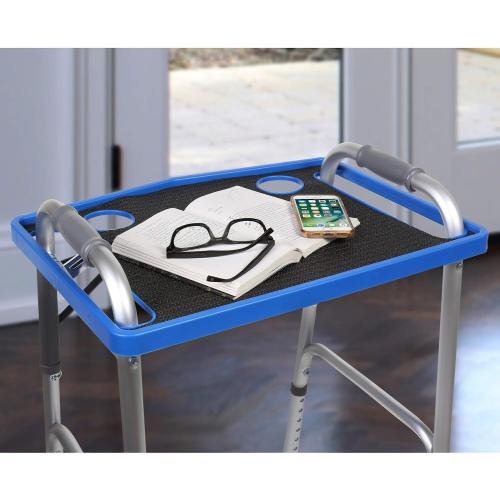 Support Plus Walker Tray Table - Mobility Table Tray for Walker, Non Slip Walker Tray Mat, Walker Accessories Mat, Cup Holder for Walker (21x16) - Royal Blue