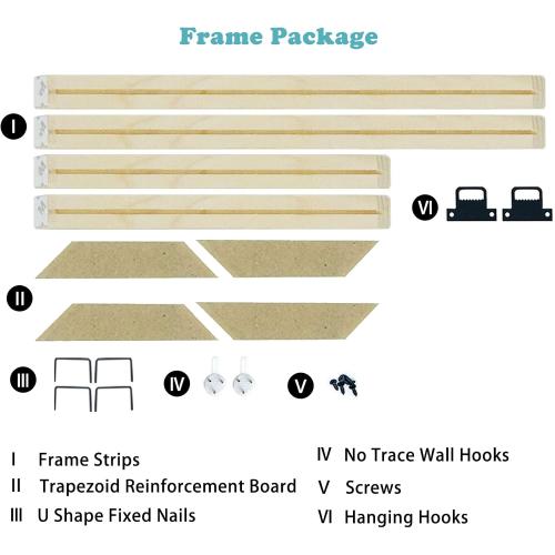 YOKSAS Frame for 30x40cm Diamond Art Painting - Wood Canvas Stretcher Bars - 9.8 x 13.8 inch Canvas Frame Assembly Kit