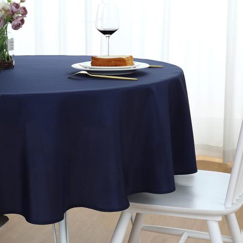 FOLINS&HOME Navy Blue 48 Inch Round Tablecloth, Waterproof Table Cloth