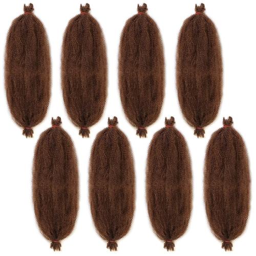 8 Packs Pre-Separated Spring Twsit 30 Inch Soft Springy Afro Twist Hair For Soft Faux Locs Honey Brown Long Marley Twist Crochet Braiding Synthetic Hair Extension For Women (8 Strands/Pack,30#)
