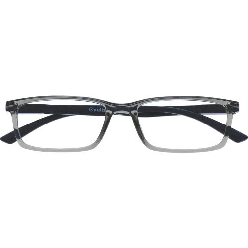 OPULIZE SEE Blue Light Blocking Glasses for Women and Men, Narrow Frame, Spring Hinges, Anti-Reflective Computer Glasses, Grey (Pack of 1)