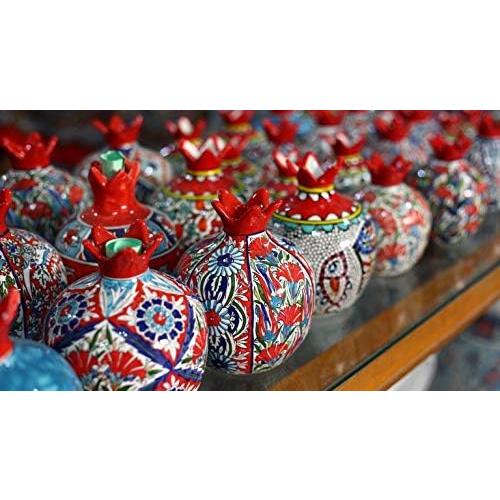 Pomegranate Armenian Ceramic Vase for Flowers Red Decor Israel Ceramic Jewish Home Blessing. Judaica Gifts for tthe Home.