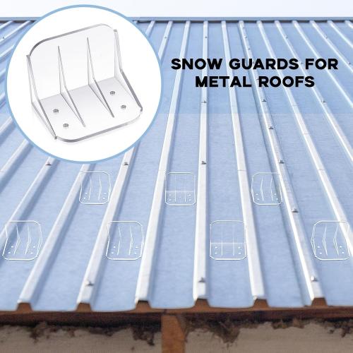 Taiyin 10 Pack Large Snow Guards for Metal Roofs 4 x 3 x 3 Inch Jumbo Ice Guard Snow Block Stops for Prevent Sliding, Without Screws or Adhesive (Clear)