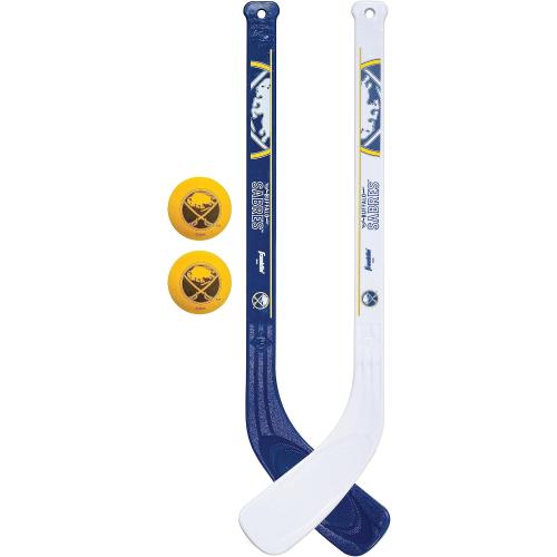 Franklin Sports NHL Mini Hockey Stick Set - NHL Team Knee Hockey Stick and Ball Set - Two Player Stick Set - Great Toy for Kids