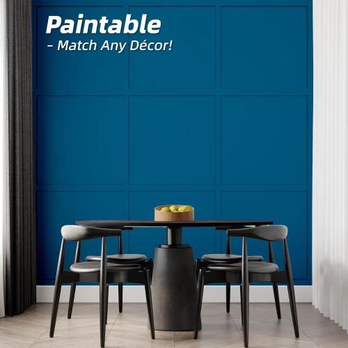 Art3d Premade Board and Batten Paintable Wainscoting Kit, MDF Accent Wall Panel for Kitchen Bedroom Living Room Home Decor Covers 189 x 54 in. Molding Trim Slat with Edge Strip