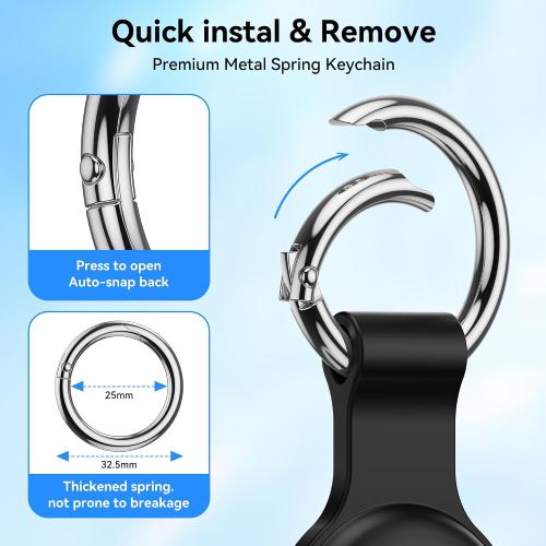 IPX8 Waterproof for AirTag Keychain Holder-4 Pack,with Soft Silicone Case