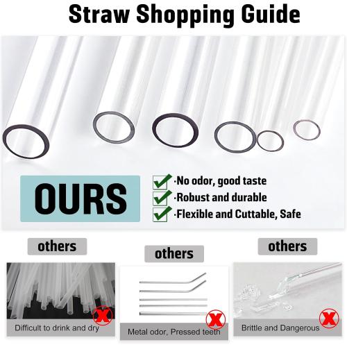 PROOCI 10-Pack 12 Reusable Straws for Stanley & Yeti 30oz-40oz Cup Tumbler