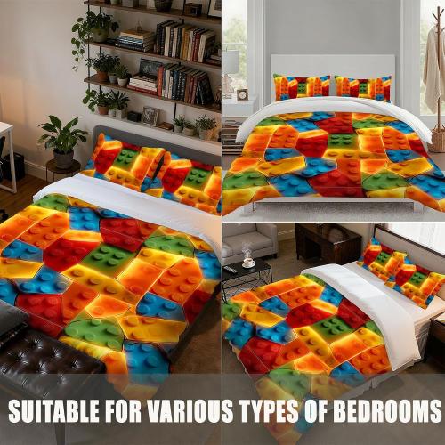 Autism Puzzle Bedding Set 3 Pieces Soft Comforter Cover Twin Size with 2 Pillowcases 1 Duvet Cover for Men Women Bedroom