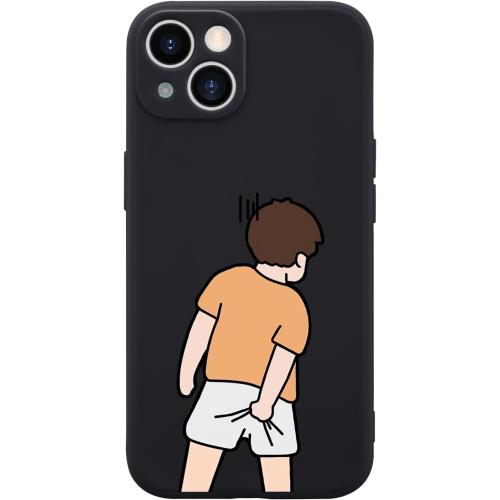 Funny Boy Phone Case for iPhone 17 Silly Case Cover Liquid Silicone Soft Gel Rubber Matt Phone Cover with Microfiber Lining Protective Cover