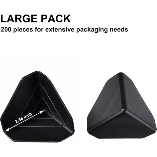 200 Pcs Shipping Box Corner Protectors, Plastic Heavy Duty Packaging Edge Protectors, Reinforcement Corner Guards for Boxes, Cartons and Panel Packaging, 2.36x2.36 x 2.36
