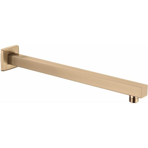TRUSTMI Square Shower Arm with Flange in Champagne Bronze, 16 Inch Wall Mounted Rainfall Shower Head Extension Arm, Stainless Steel, Brushed Bronze Gold