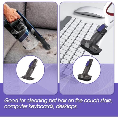 Vacuum Crevice Tool Brush Replacement Parts Compatible with Shark Pet Cordless Stick IX141 IZ162H IZ163H IZ362H IZ562H IZ140 IZ142 UZ145 Removable two-in-one Tool Brush Attachments for D-Shaped Vacuum