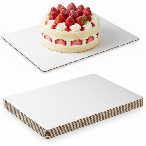 8PCS Rectangle Cake Boards,13.75 x 9.75 Inch White Greaseproof Cardboard, Disposable Half Sheet Cake Board Trays for Sheet Cakes, Pastries, Bakery and Catering