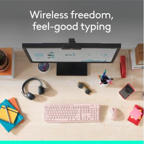 Logitech MK270 Wireless Keyboard and Mouse Combo, Rose