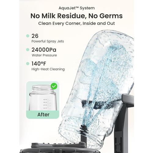 Grownsy EaseClean Bottle Washer All-in-One Washer and Sterilizer and Dryer | Thoroughly Cleans Bottles, Pump Parts & Baby Essentials, Effortlessly Washes, Sterilizes & Dries - No Hand Washing Required