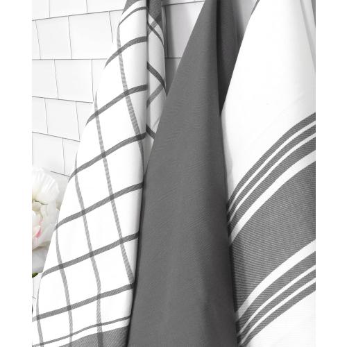All-Clad Woven Bistro Kitchen Towels: Highly Absorbent, Super Soft Long Lasting - 100% Cotton, 20x30 Dish Towels for Cleaning & Drying Dishes, Pans, Glassware, or Countertops, (4-Pack), Pewter