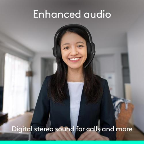 Logitech H391 Wired Headset PC/Laptop Stereo Headphones, USB-C, Graphite