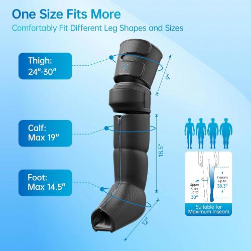 Leg Massager with Heat and Air Compression, Foot and Calf Massager for Circulation and Pain Relief, Sequential Compression Boots with 6 Modes, 9 Intensity, 3 Heat - Gifts for Mom, Dad, Woman