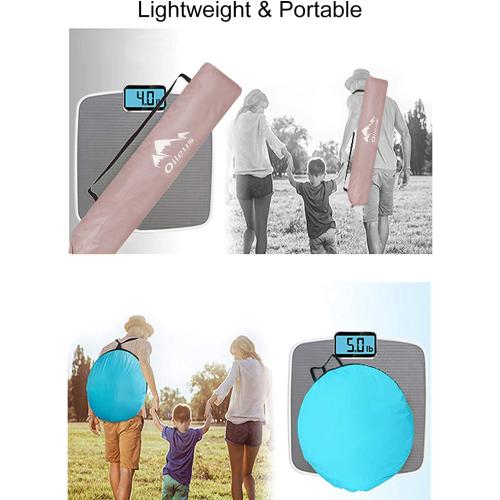 X-Large 4-Person UV Beach Tent with 6 Sand Pockets, Pink | Quick setup shade includes a carrying bag, stakes and weighted corners for windy days, fishing trips, hiking and camping.