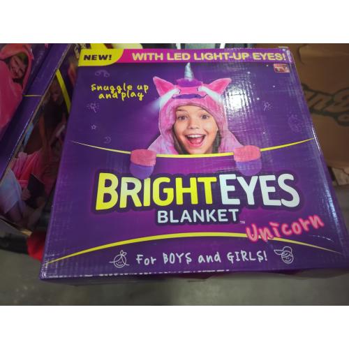 bright eyes blanket with LED light up eyes unicorn