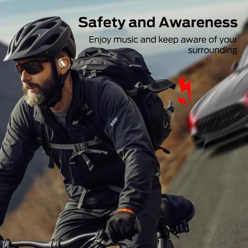 Monster Open Free AC100 Open Ear Headphones, Dual Driver Immersive Stereo, 30H Total Playtime, Clear Calls, Water Resistant for Running Workout Black