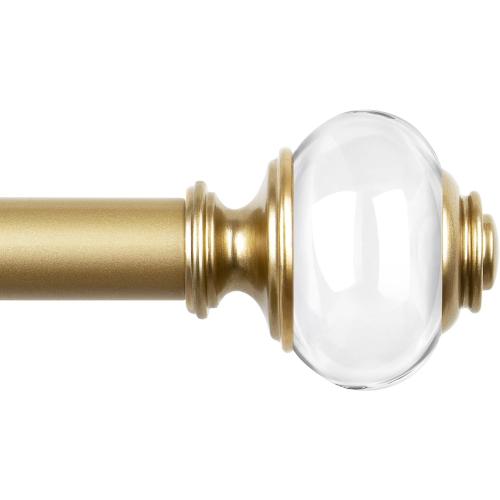 7/8 Inch Telescoping Splicing Drapery Rods for Windows 20 to 54 Inch, Gold Curtain Rods 32 to 58 Inch(2.6-7.2ft), Decorative Translucent Finials