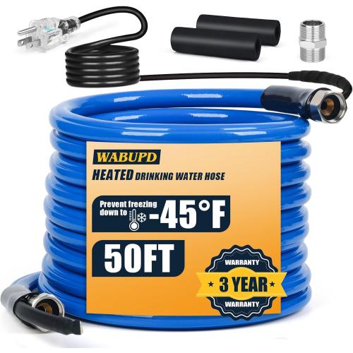50FT Heated Water Hose for RV,Heated Hose,Anti-freezing Temperature, Great Rv Accessories for Campers, Livestock, Agriculture (50FT)