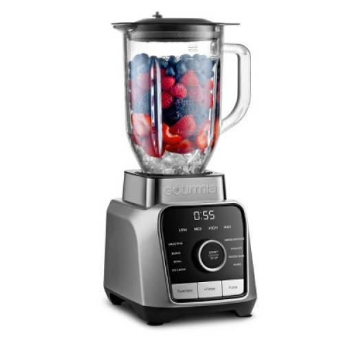 ‼️has mild stains ‼️Gourmia Digital Blender with 8 Total Blend Programs, 4 Speeds & Round-Plated Tamper Gray