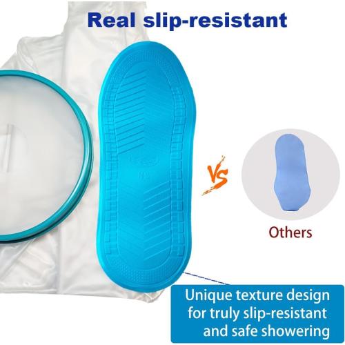 Tideshake Non-Slip Extra Wide Waterproof Leg Cast Cover for Showering, Reusable Adult Extra-Large Size Half Leg Cast Protector, Cast Bag for Shower, Cast Cover for Showering Foot