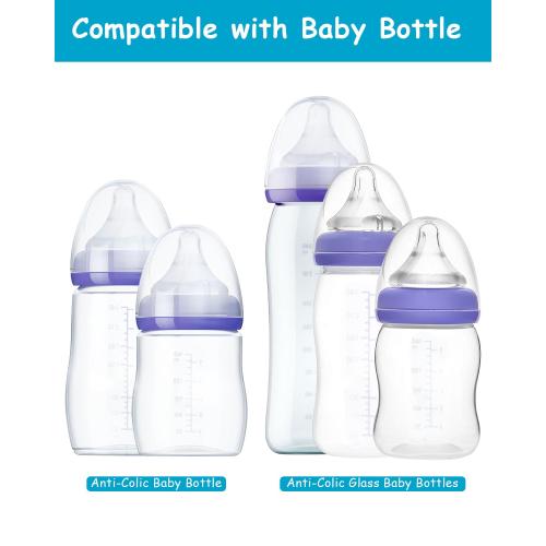 Silicone Nipple for Lansinoh Anti-Colic Baby Bottle, Fast Flow, Size L, 6m , 6 Count