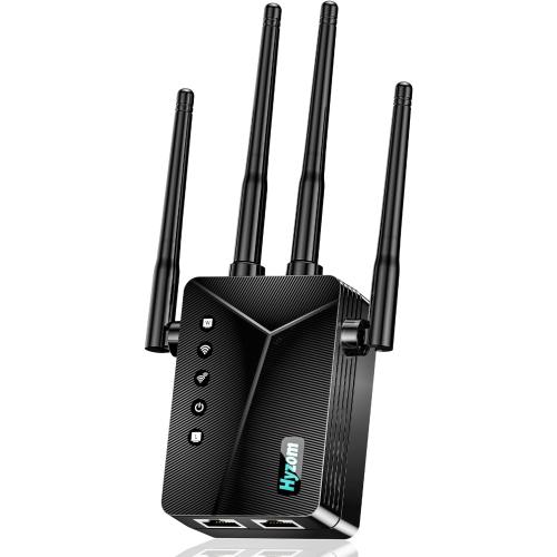 WiFi Extender Signal Booster for Home, Covers Up to 18,000 Sq Ft, Long Range Wireless Internet Repeater with Ethernet Port, Eliminates Dead Zones, Reduces Buffering, Supports 65  Devices, 1-Tap Setup