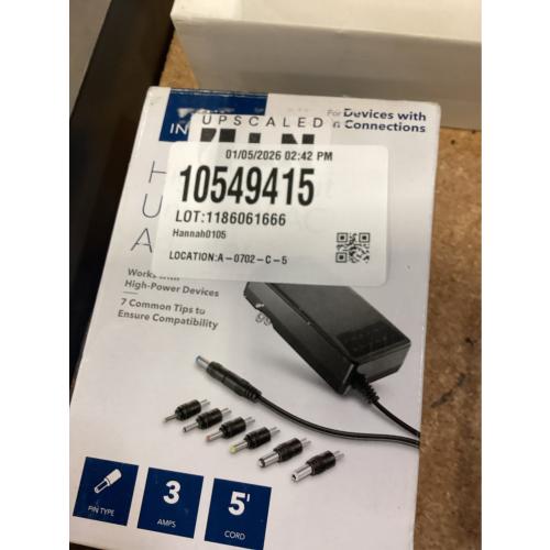 Insignia™ - 3,000 MA 5’ Universal AC Adapter for High-Output Devices - Black