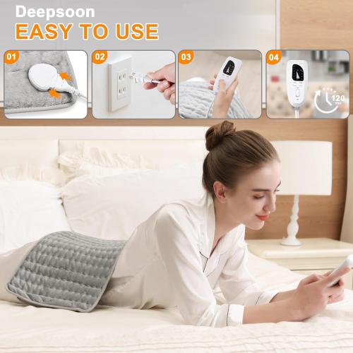 Heating Pad,Heated Blanket,Heating Pad for Back Neck,Grey,24x12 Inch