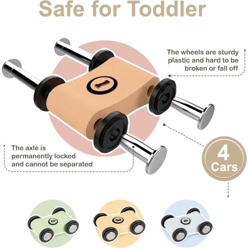 Joyreal Montessori Toddler Toys for 1  Year Old Boys Girls Wooden Car Ramp