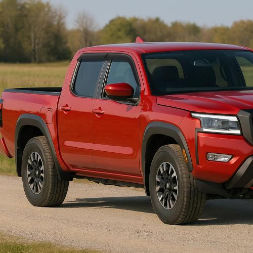 Tape-on Extra Durable Rain Guards for Nissan Frontier 2022-2027 Crew Cab, Window Deflectors, Vent Window Visors, 4 Pieces - 100912
