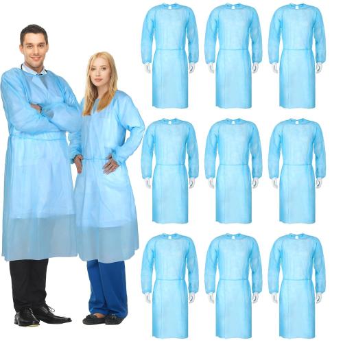 Xuhal Bundle Disposable Isolation Gowns PPE Gowns Disposable Bulk,Blue