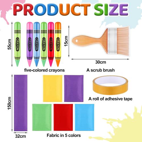 Back to School Giant Crayon Classroom Decor, Rainbow Wall Kit