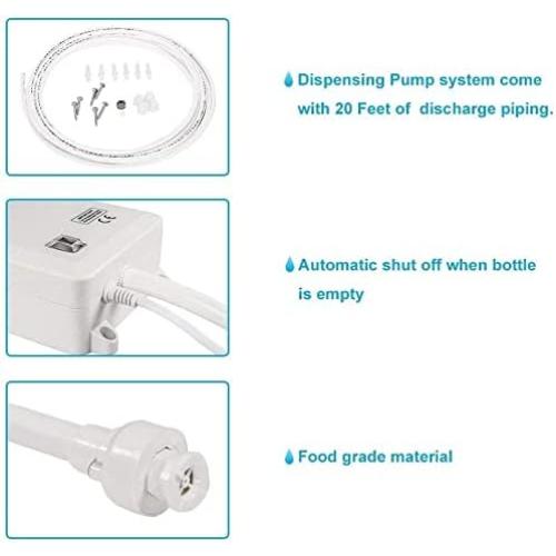Bottled Water Dispenser Pump System - 20ft 110V AC US Plug Water Dispensing Pump with Single Inlet - Compatible Use with Coffee/Tea Machines, Water Dispensers, Refrigerators, Ice Makers