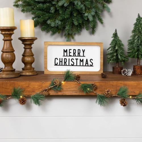 Northlight Pre-Lit B/O Pine Needle and Pinecone Christmas Garland - 4.5 feet - Warm White Lights