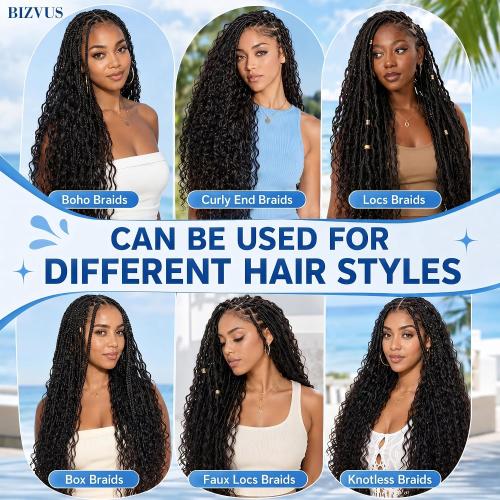 Human Braiding Hair for Boho Braids, 20 Inch 110g Deep Wave Bulk