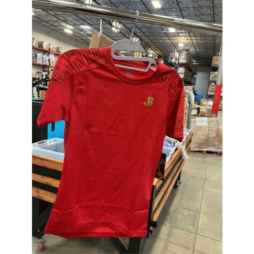 SIZE SMALL.    Asics Unisex Red/gold Small Sleeve T-shirt
