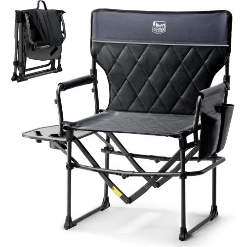 TIMBER RIDGE 400lbs Heavy Duty Camping Chair Portable Directors Chair