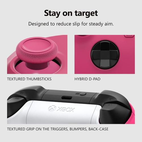 Xbox Wireless Gaming Controller | Deep Pink | Consoles, PCs, TVs, mobile, and more | Textured Grip | Wireless, Bluetooth, USB-C Connectivity