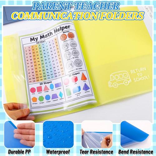 12 Pcs Take Home Folders for Elementary Students,Homework Folders