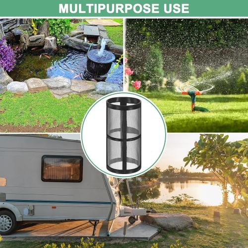 M METERXITY 2-Pack 100 Mesh Stainless Steel Filter Screen, Reusable Water Pump Strainer Replacement for Sediment Filter T Strainer, Inline Water Filter Accessory [Black]