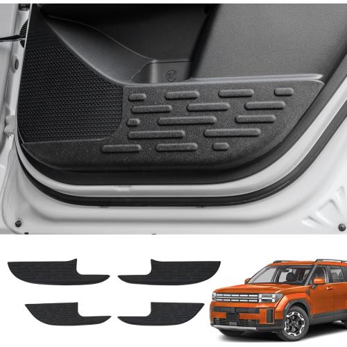 Car Door Anti Kick Pads Compatible with 2024-2026 Hyundai Santa Fe | Door Scuff Plates, TPE flexible & durable shield, scuff & dirt barrier, easy wipe clean, no-tool stick-on install