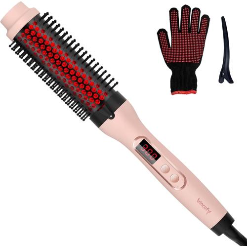 Infrared Thermal Brush, Dual Voltage Heated Round Brush, Shell Pink