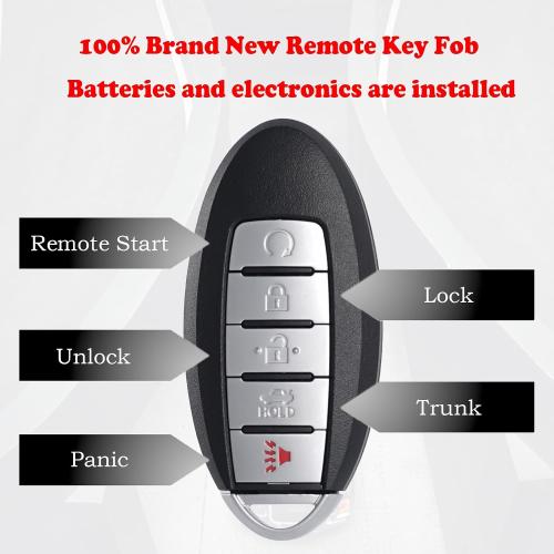 MechanMagic Remote Key Fob Replacement Fits for Nissan Altima Maxima 2016-2018 Push Start Button Keyless Entry Remote Control KR5S180144014 S180144310 5 Buttons
