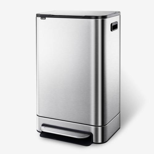 Size 13.2 gallon Kitchen Trash Can - ELPHECO - 13.2 Gallon Stainless Steel Garbage Bin with Soft Slow Lid, 50 Liter Pedal Trash Can, Durable Pedal, Removable Plastic Inner Bucket Waste Bin for Office, Kitchen, Outside