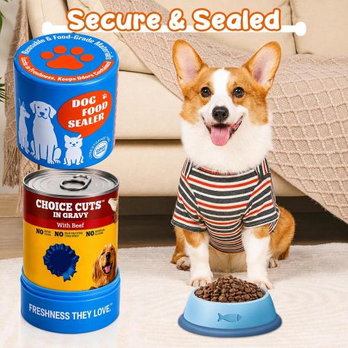 Canned Dog Food Storage，Keeps Dog Food Can Fresh in the Fridge-Reusable Airtight Can Cover Pet Food Sealer, Eliminates Odor, Easy to Use